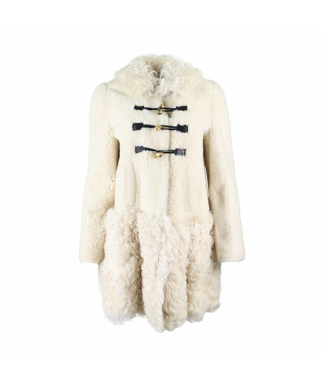 MIU MIU Белая кожаная дубленка, фото 8