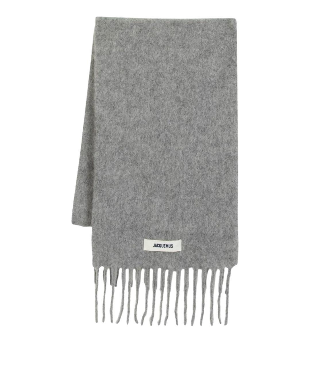 JACQUEMUS Серый шерстяной шарф, фото 1