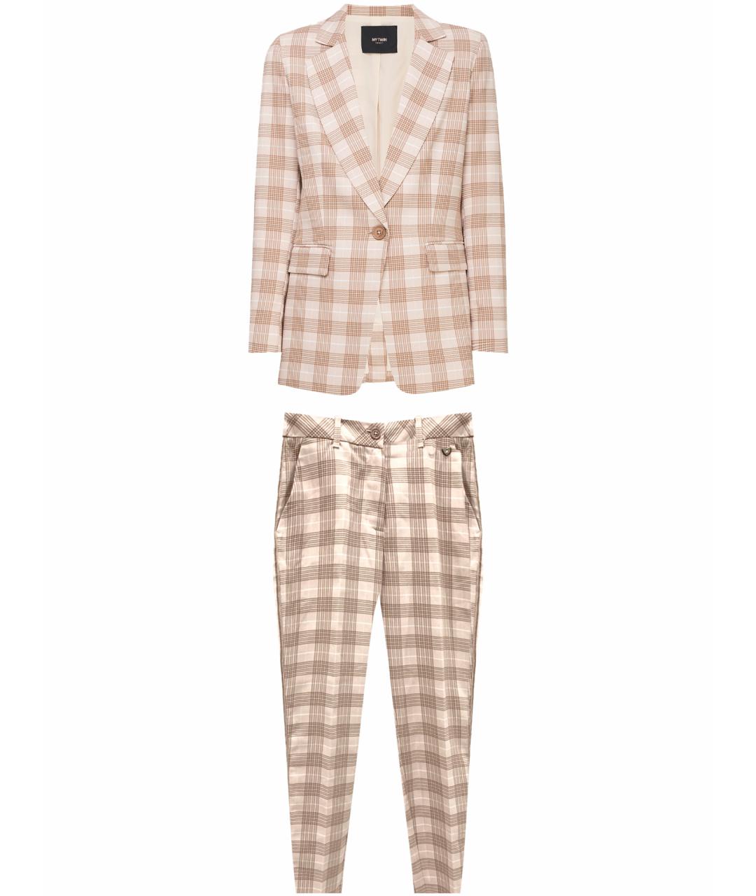 TWIN-SET Бежевый хлопковый костюм с брюками, фото 1