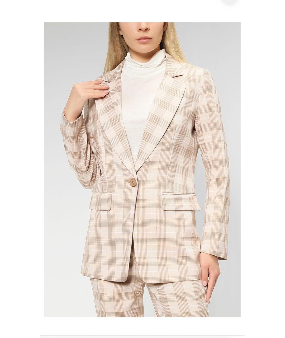 TWIN-SET Бежевый хлопковый костюм с брюками, фото 7