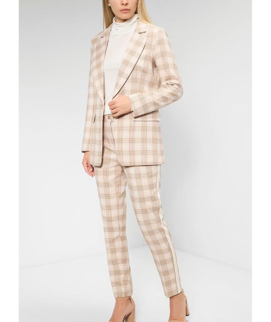 TWIN-SET Бежевый хлопковый костюм с брюками, фото 4