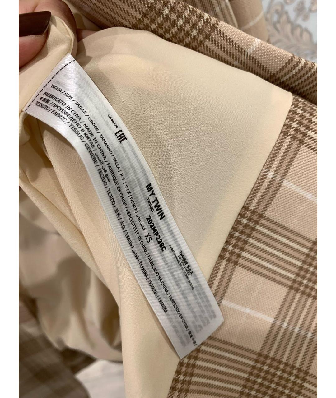 TWIN-SET Бежевый хлопковый костюм с брюками, фото 6