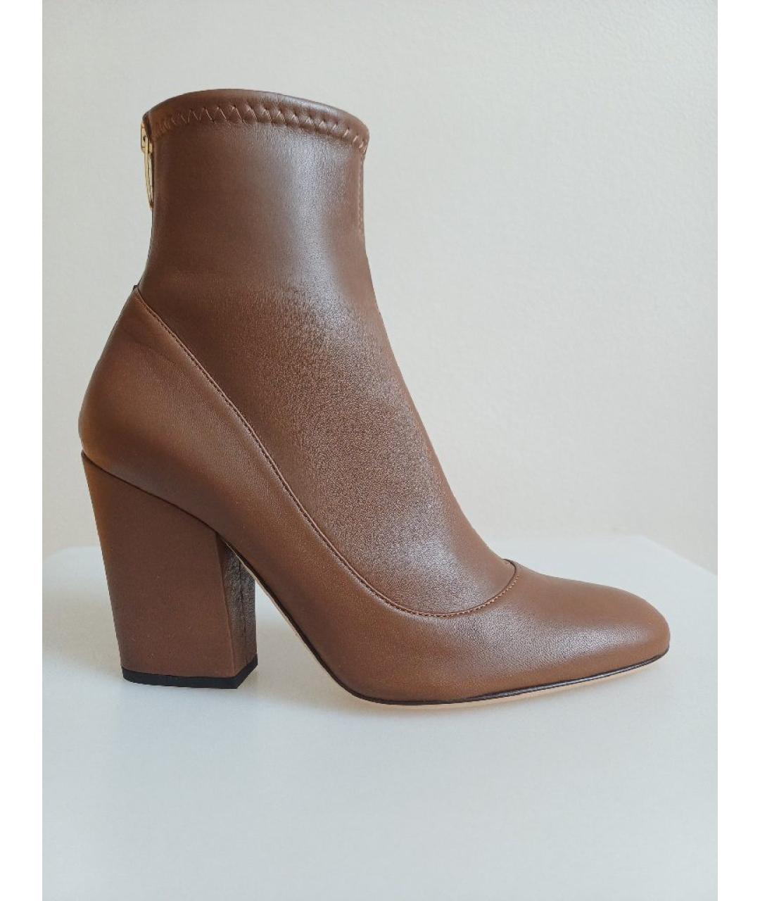 SERGIO ROSSI Коричневые кожаные ботильоны, фото 9