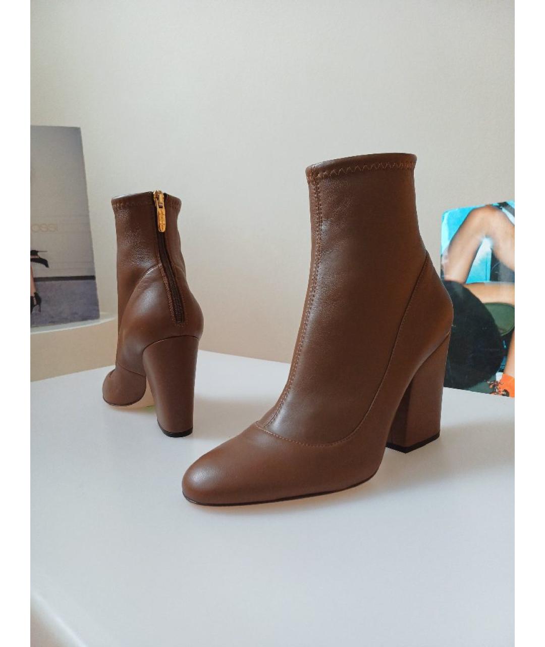 SERGIO ROSSI Коричневые кожаные ботильоны, фото 2