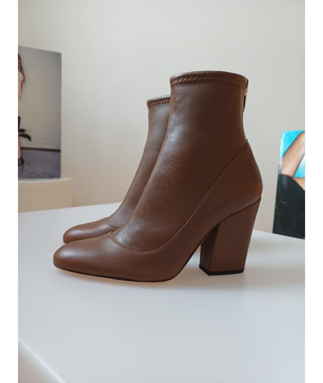 SERGIO ROSSI Коричневые кожаные ботильоны, фото 4