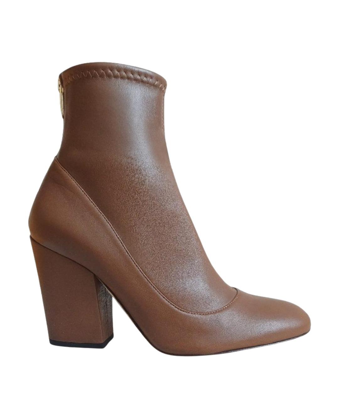 SERGIO ROSSI Коричневые кожаные ботильоны, фото 1