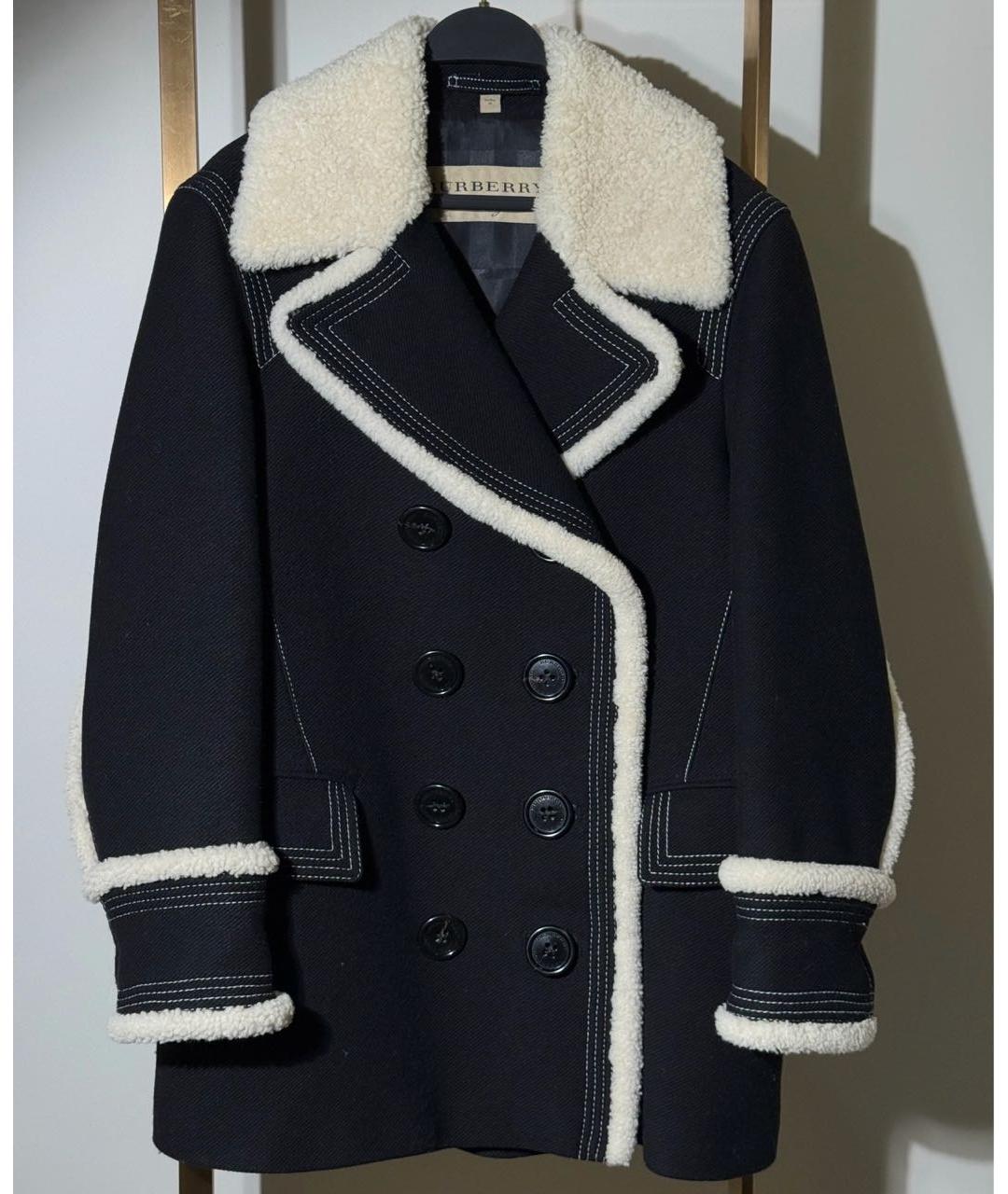 BURBERRY Черное шерстяное пальто, фото 8