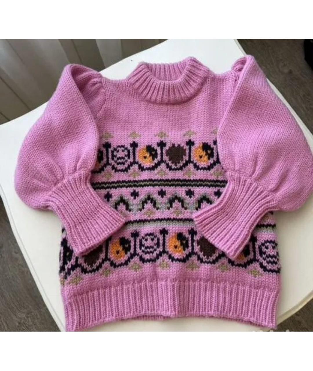 GANNI Розовый шерстяной джемпер / свитер, фото 3