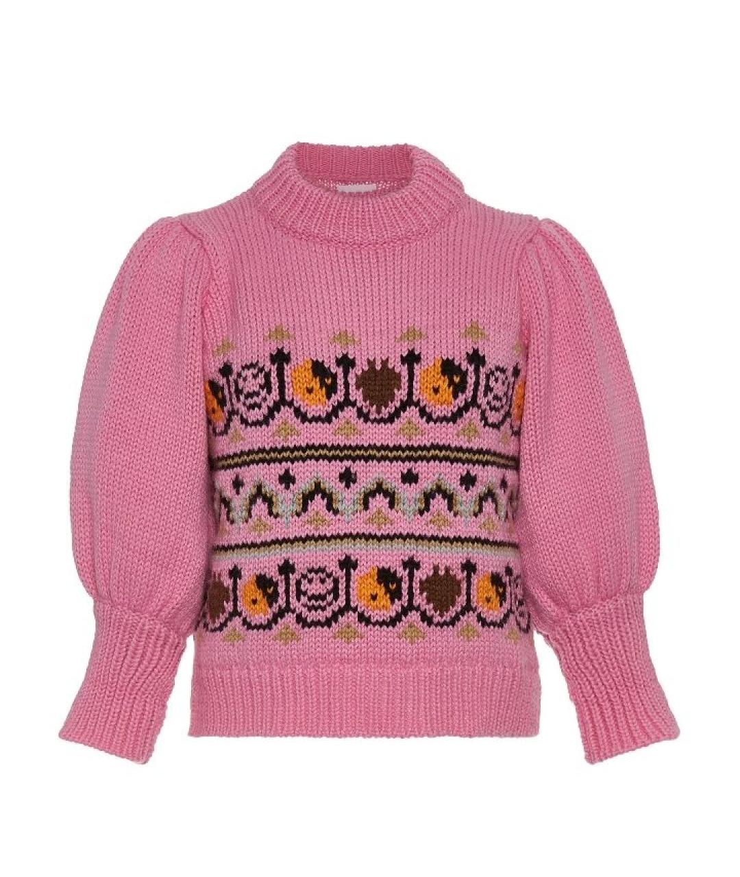 GANNI Розовый шерстяной джемпер / свитер, фото 1