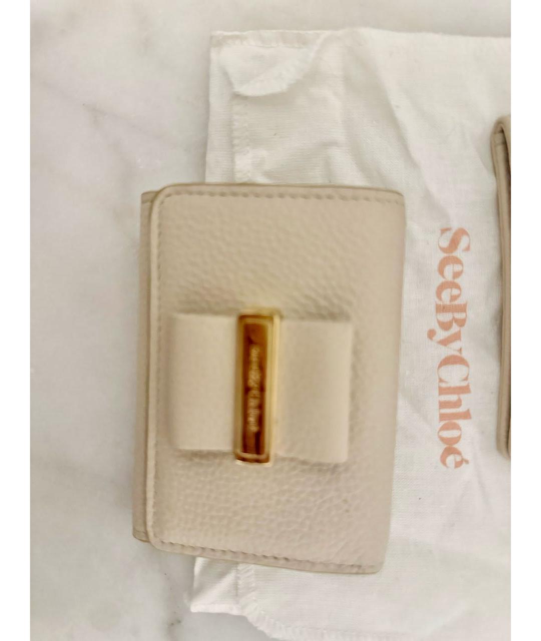 SEE BY CHLOE Бежевый кожаный кошелек, фото 2