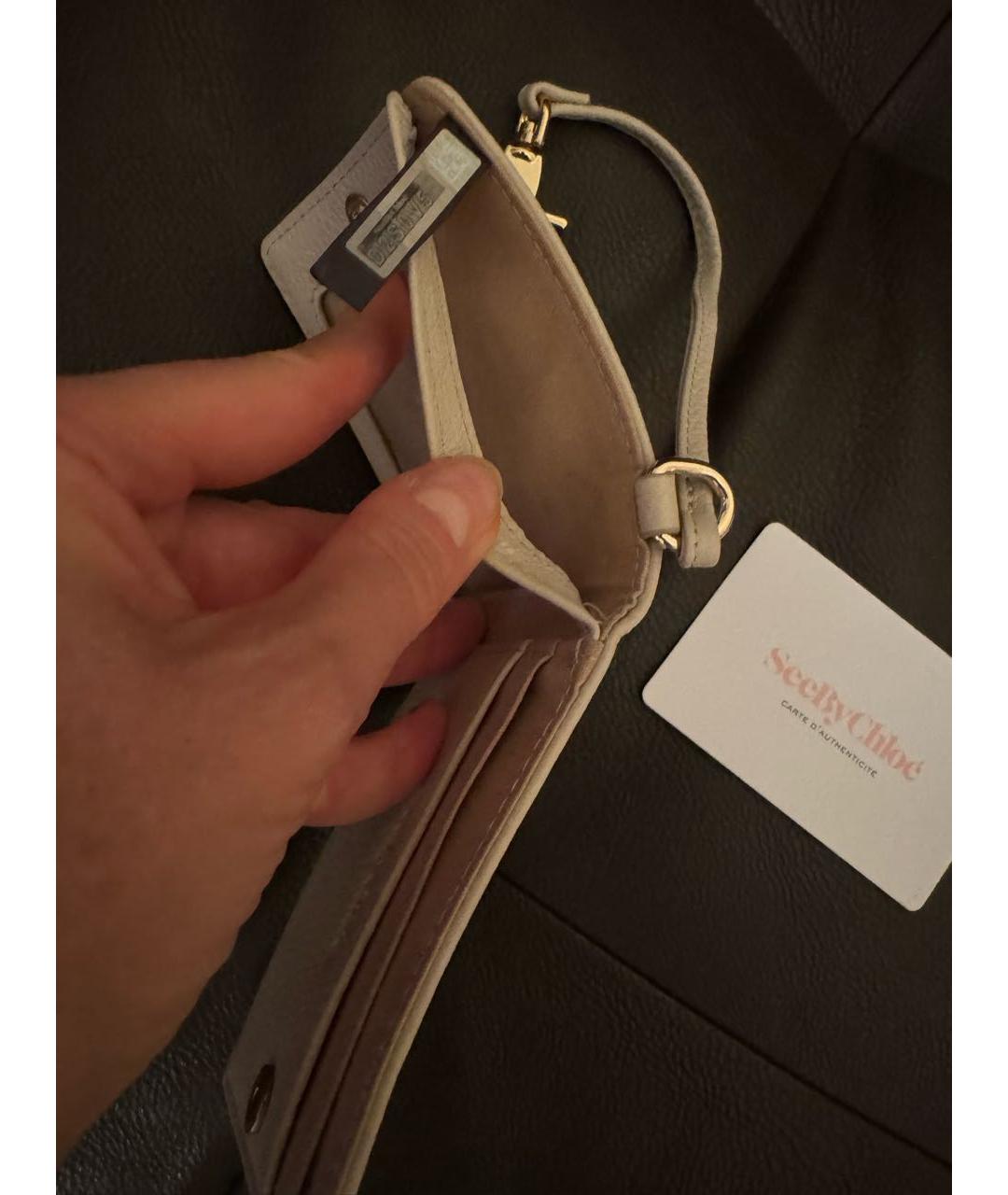 SEE BY CHLOE Бежевый кожаный кошелек, фото 2