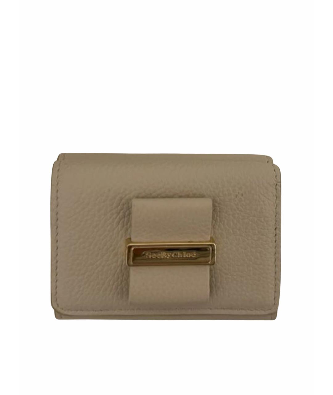 SEE BY CHLOE Бежевый кожаный кошелек, фото 8