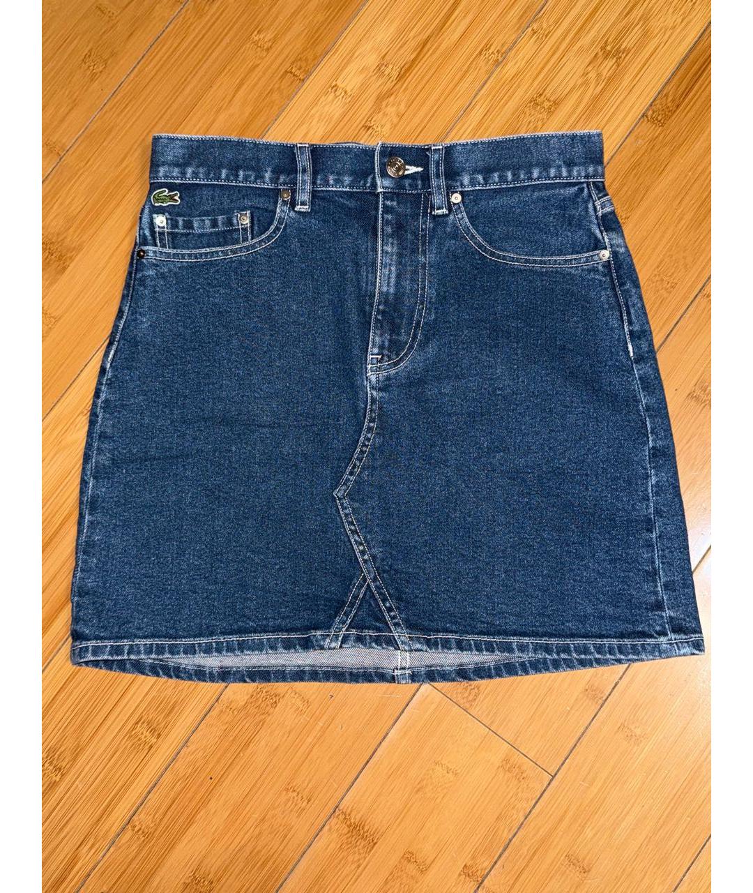 LACOSTE Синяя деним юбка миди, фото 5