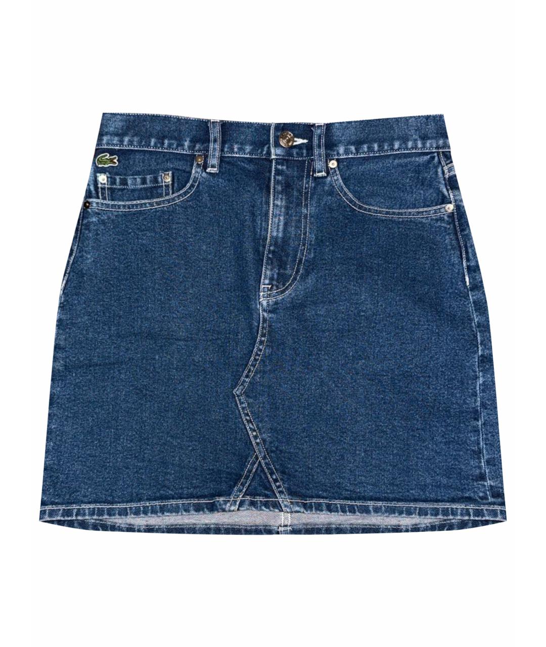 LACOSTE Синяя деним юбка миди, фото 1