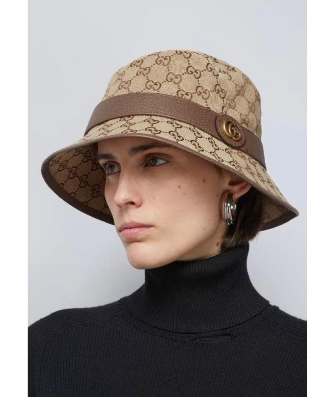 GUCCI Бежевая хлопковая панама, фото 5