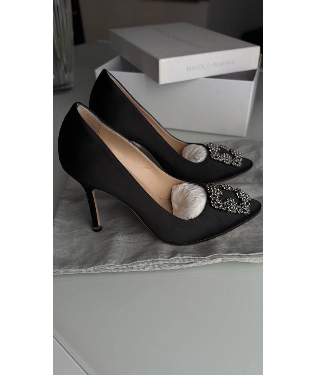 MANOLO BLAHNIK Черные текстильные туфли, фото 1