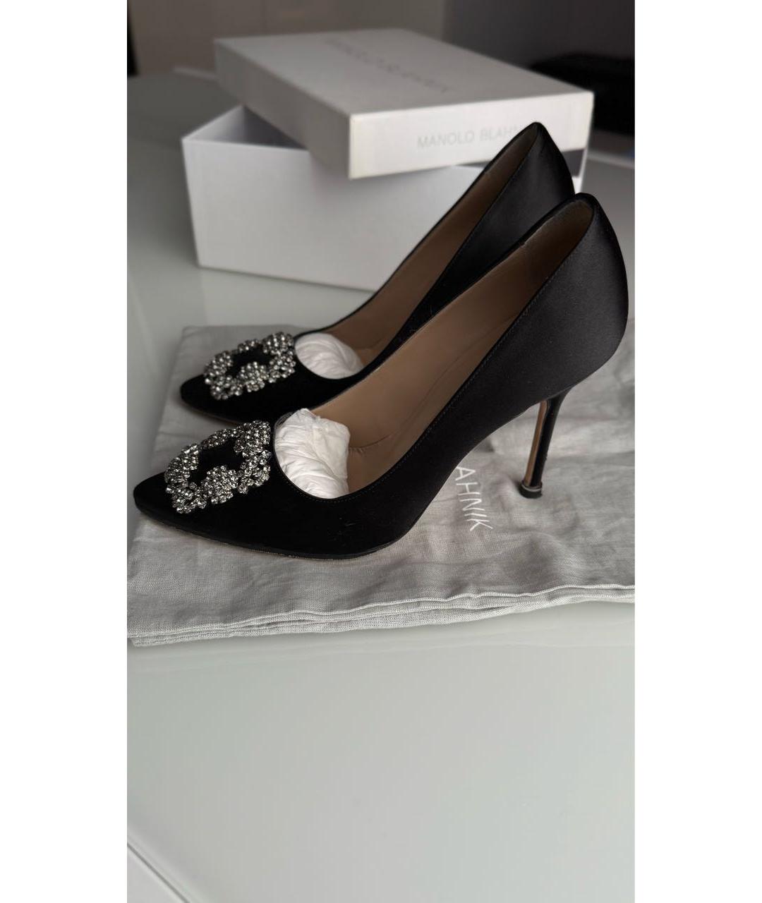 MANOLO BLAHNIK Черные текстильные туфли, фото 4