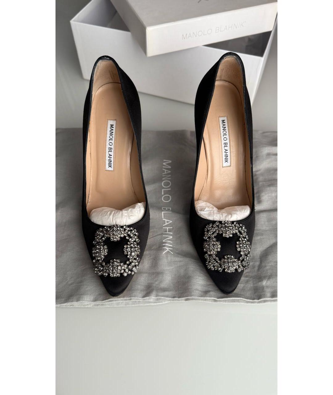 MANOLO BLAHNIK Черные текстильные туфли, фото 2