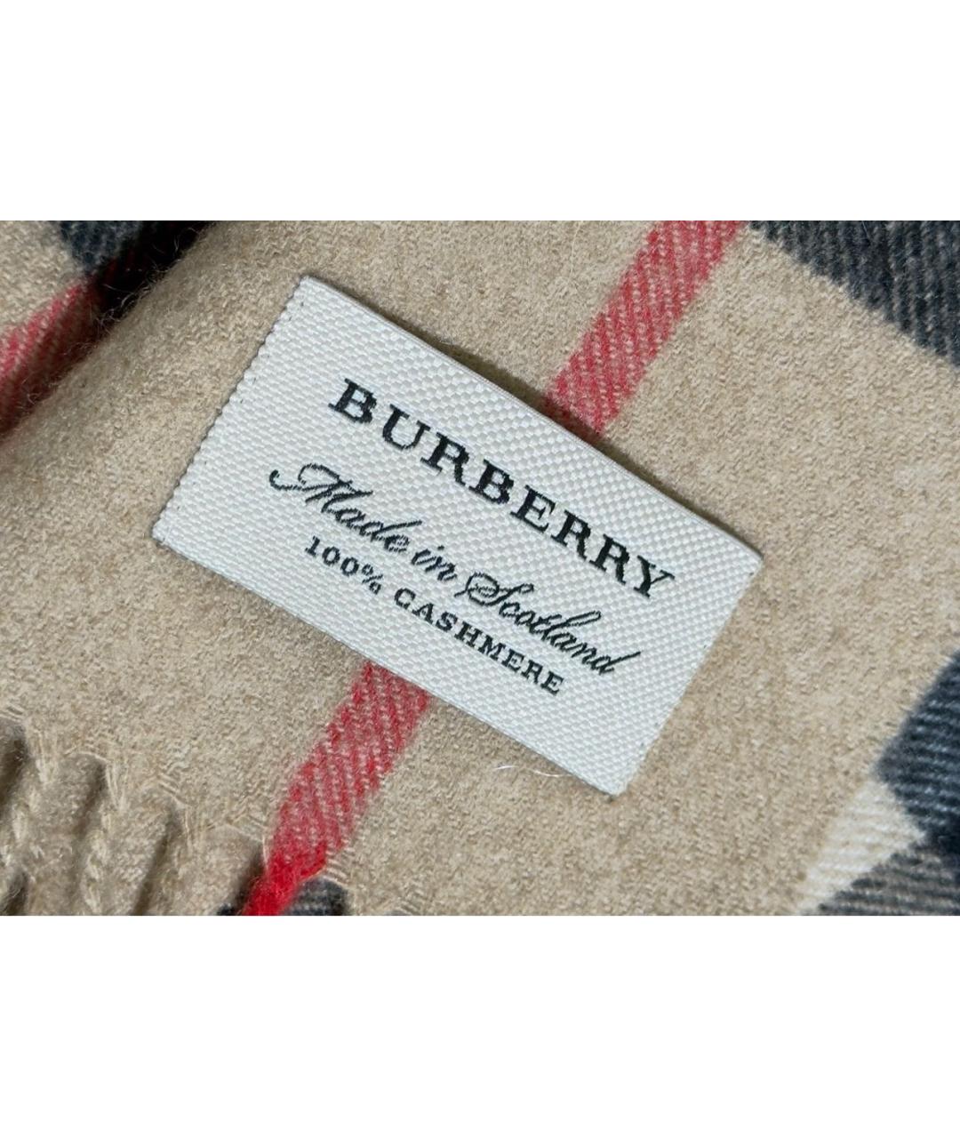 BURBERRY Бежевый кашемировый шарф, фото 3