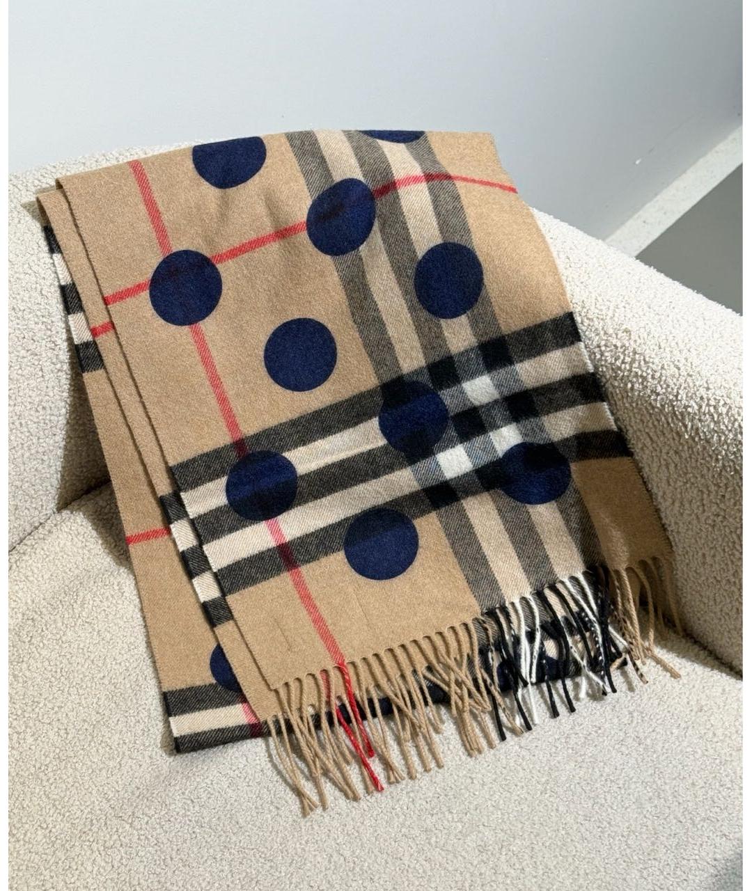 BURBERRY Бежевый кашемировый шарф, фото 2