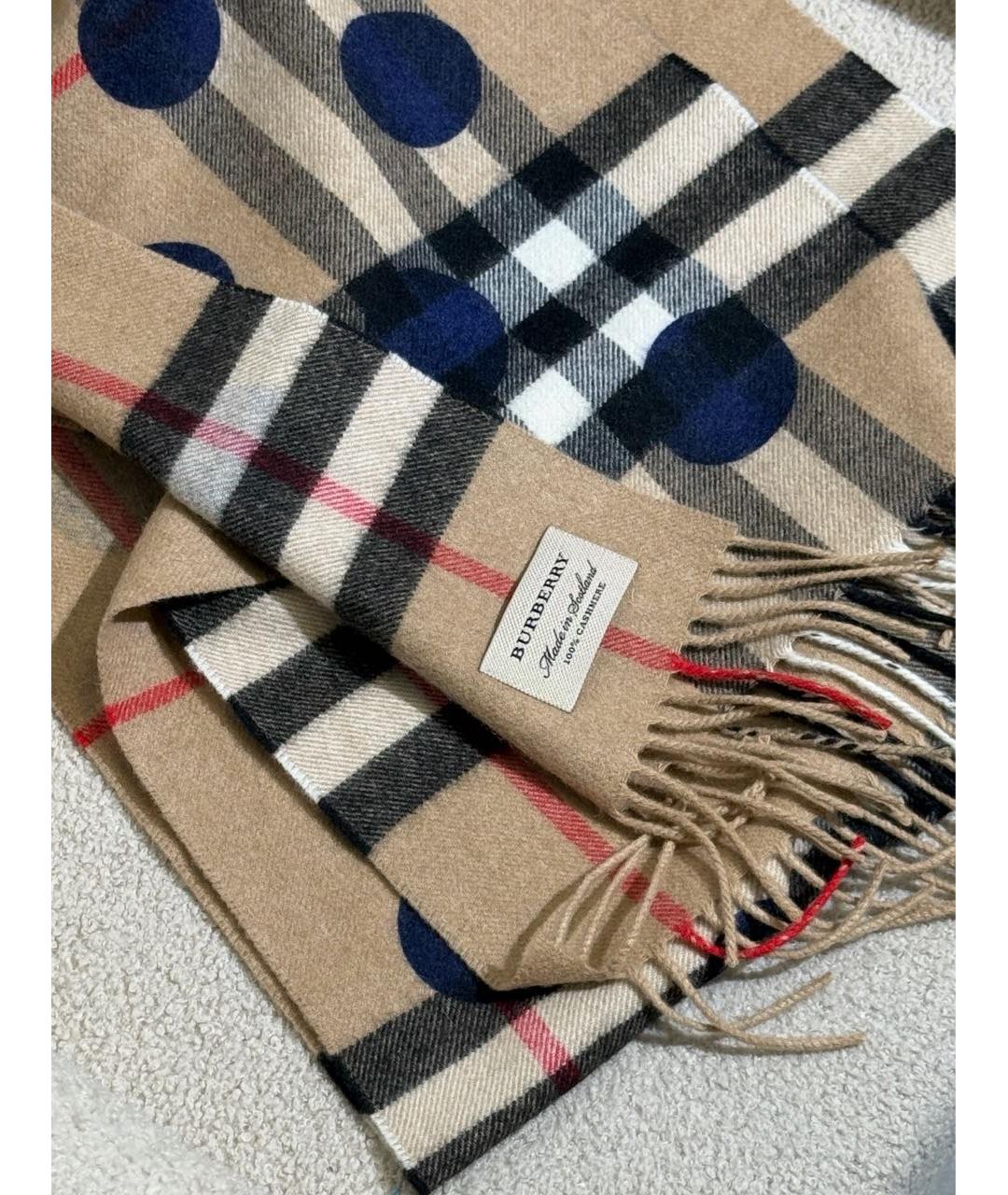BURBERRY Бежевый кашемировый шарф, фото 6