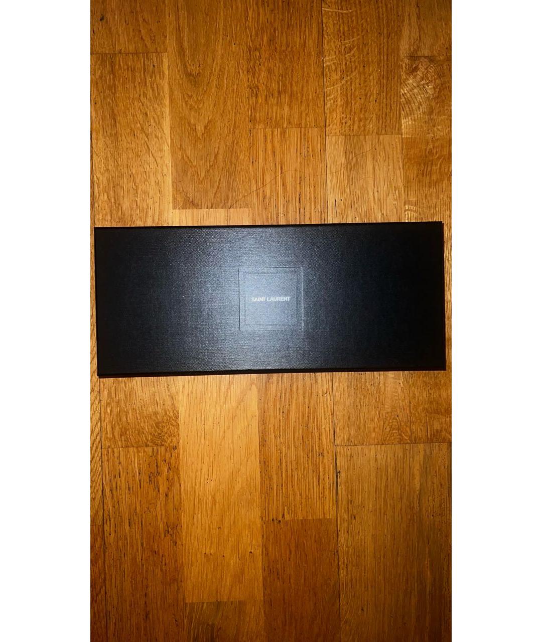 SAINT LAURENT Черный шелковый платок, фото 4