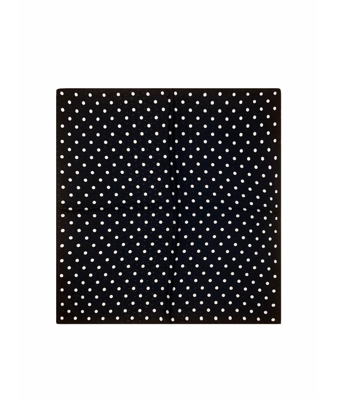 SAINT LAURENT Черный шелковый платок, фото 1