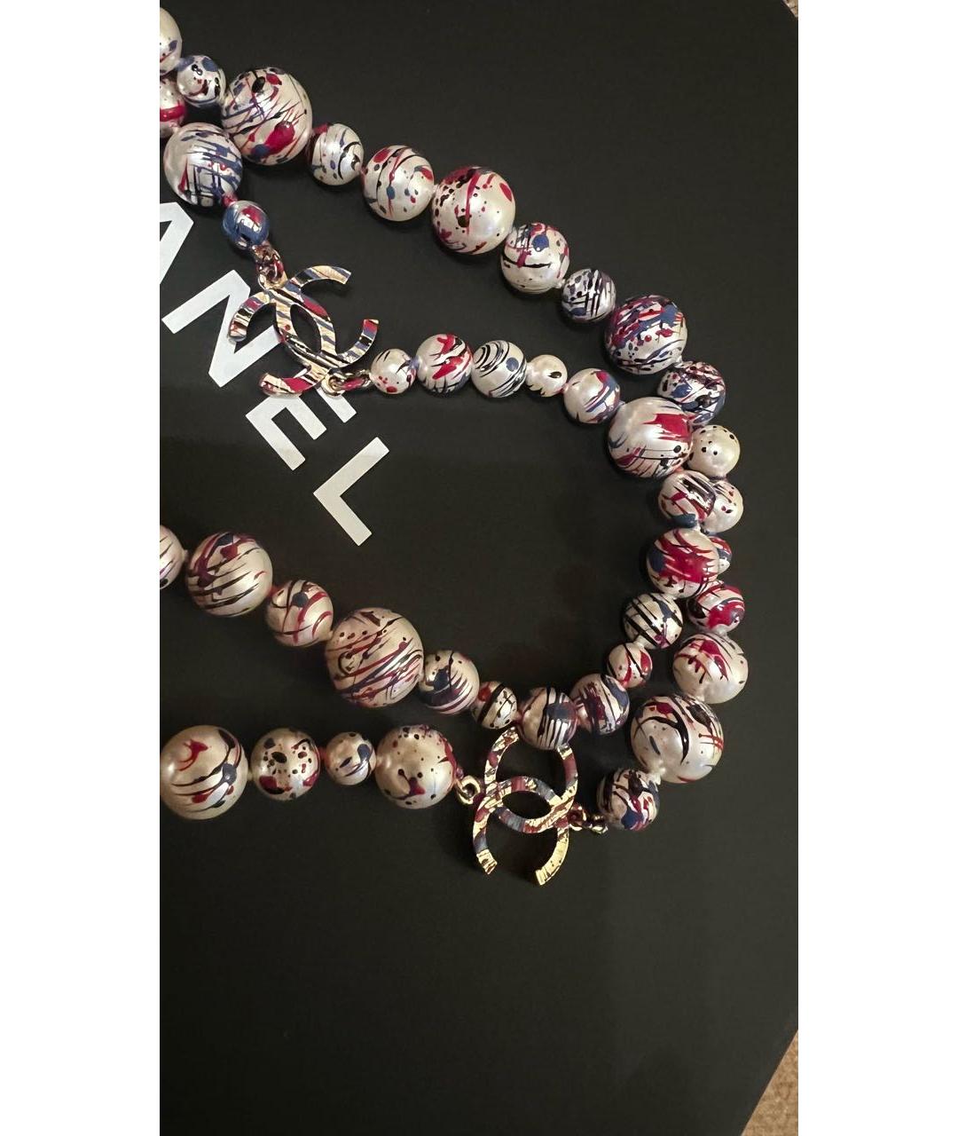 CHANEL Белое латунное колье, фото 2