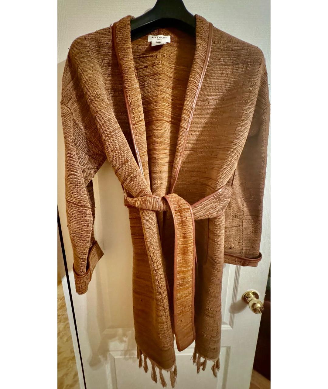 GIVENCHY Коричневое кожаное пальто, фото 8