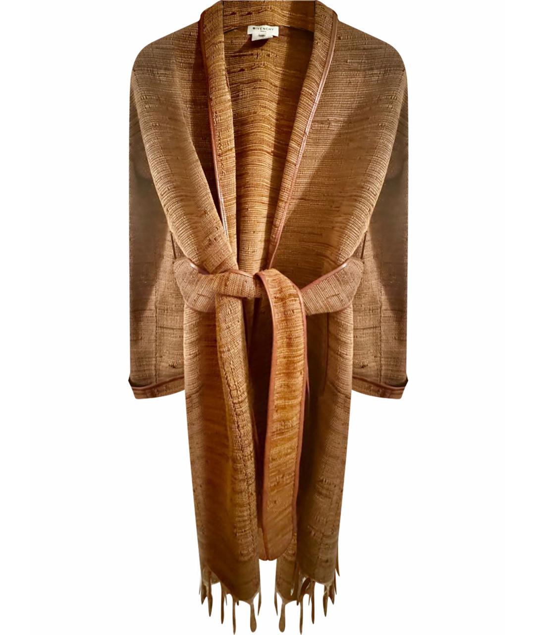 GIVENCHY Коричневое кожаное пальто, фото 1