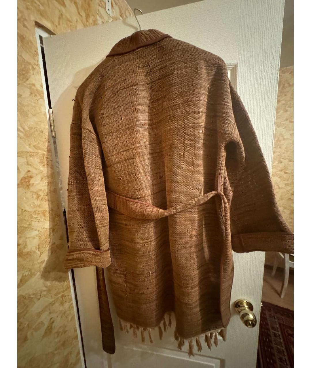 GIVENCHY Коричневое кожаное пальто, фото 7