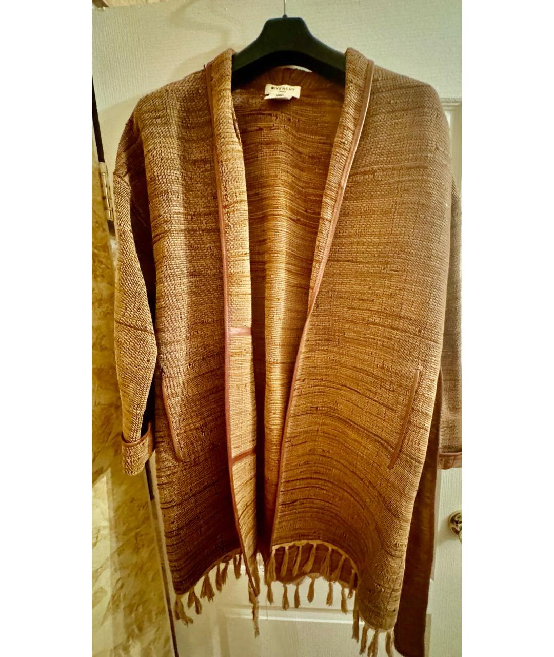 GIVENCHY Коричневое кожаное пальто, фото 4