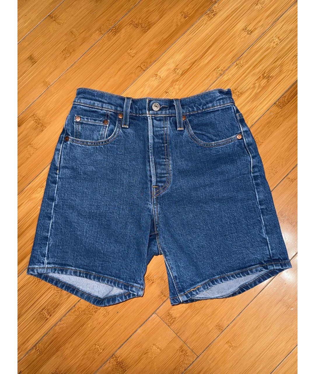 LEVI'S Синие деним шорты, фото 6