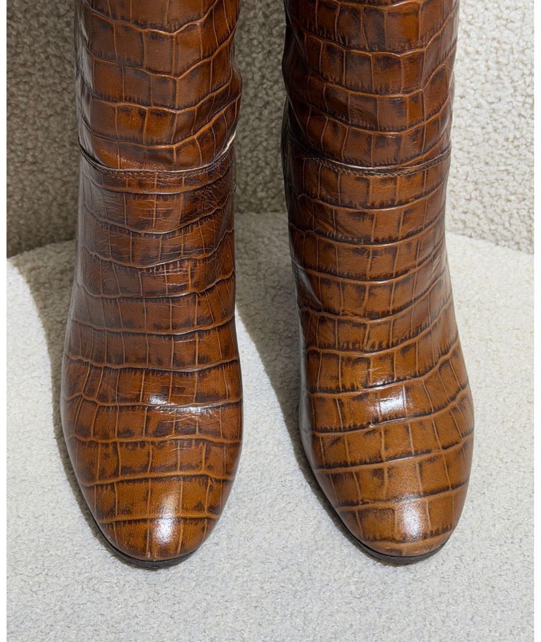 GIANVITO ROSSI Коричневые кожаные сапоги, фото 3