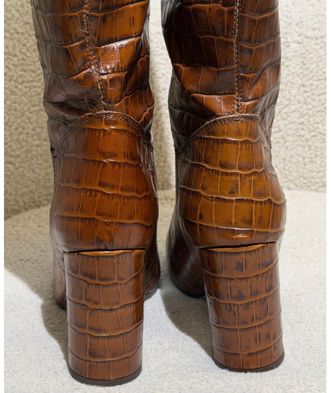 GIANVITO ROSSI Коричневые кожаные сапоги, фото 4