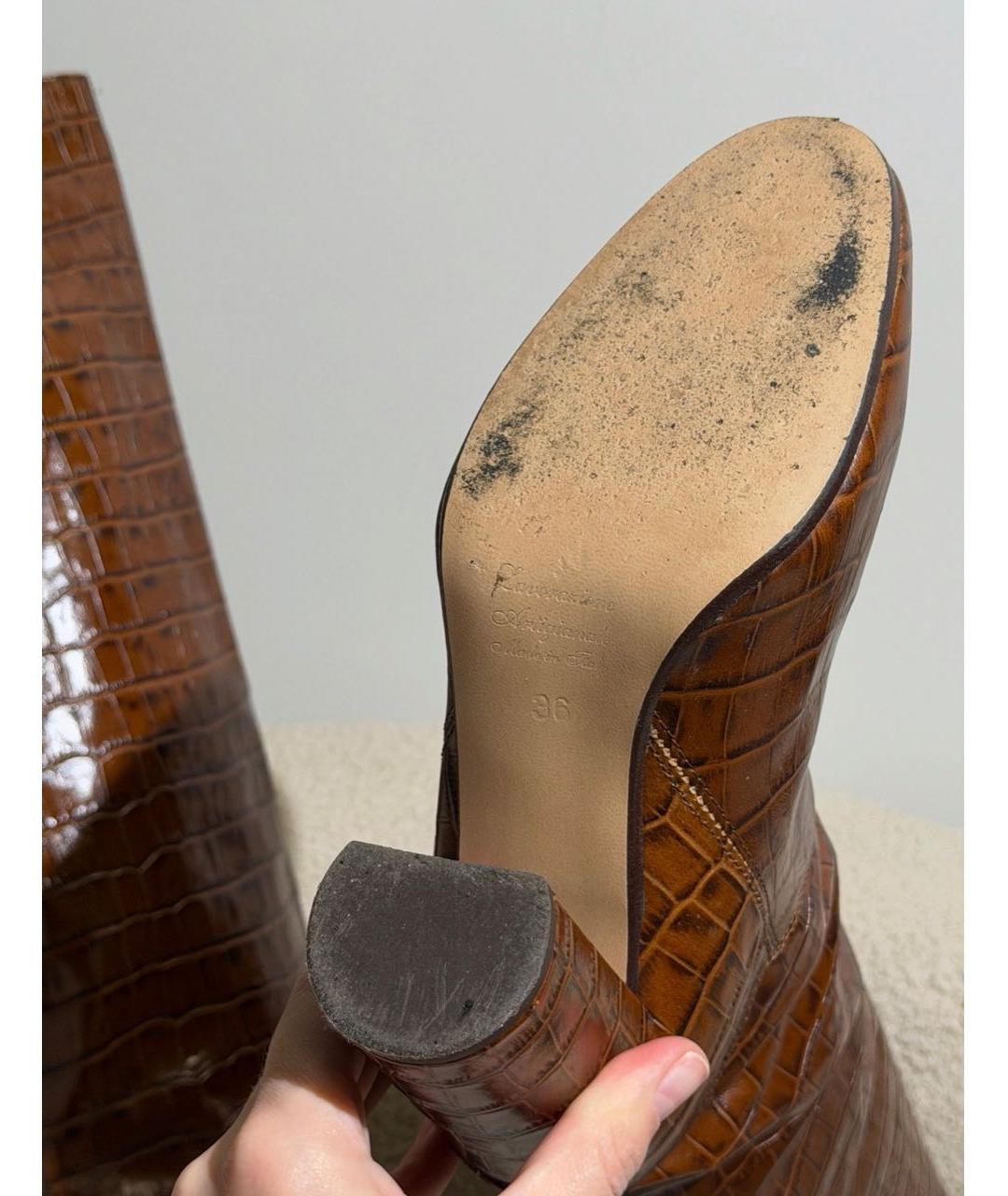 GIANVITO ROSSI Коричневые кожаные сапоги, фото 6