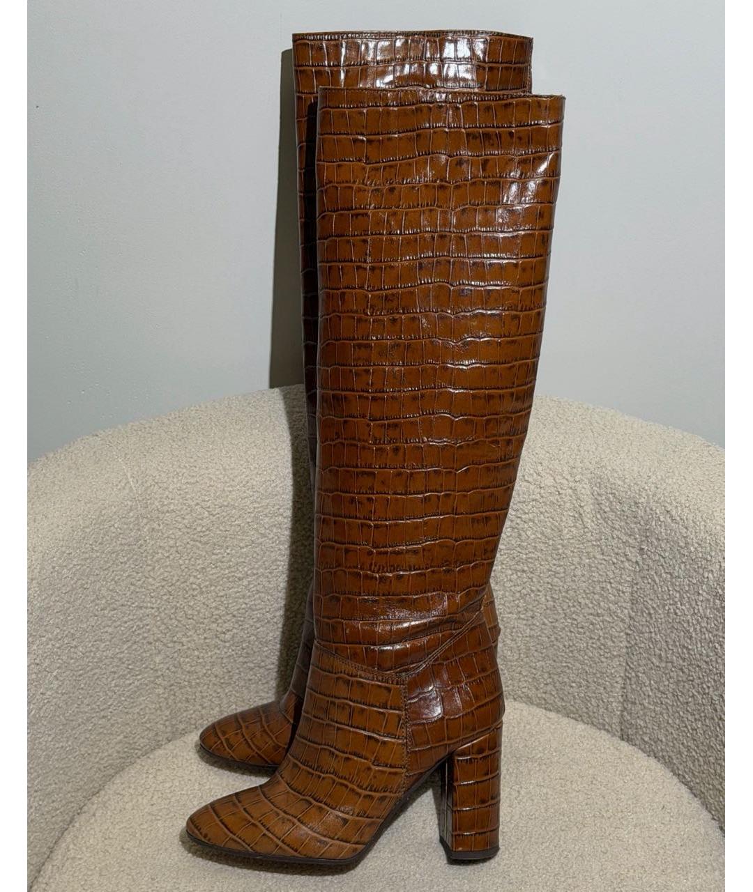 GIANVITO ROSSI Коричневые кожаные сапоги, фото 7