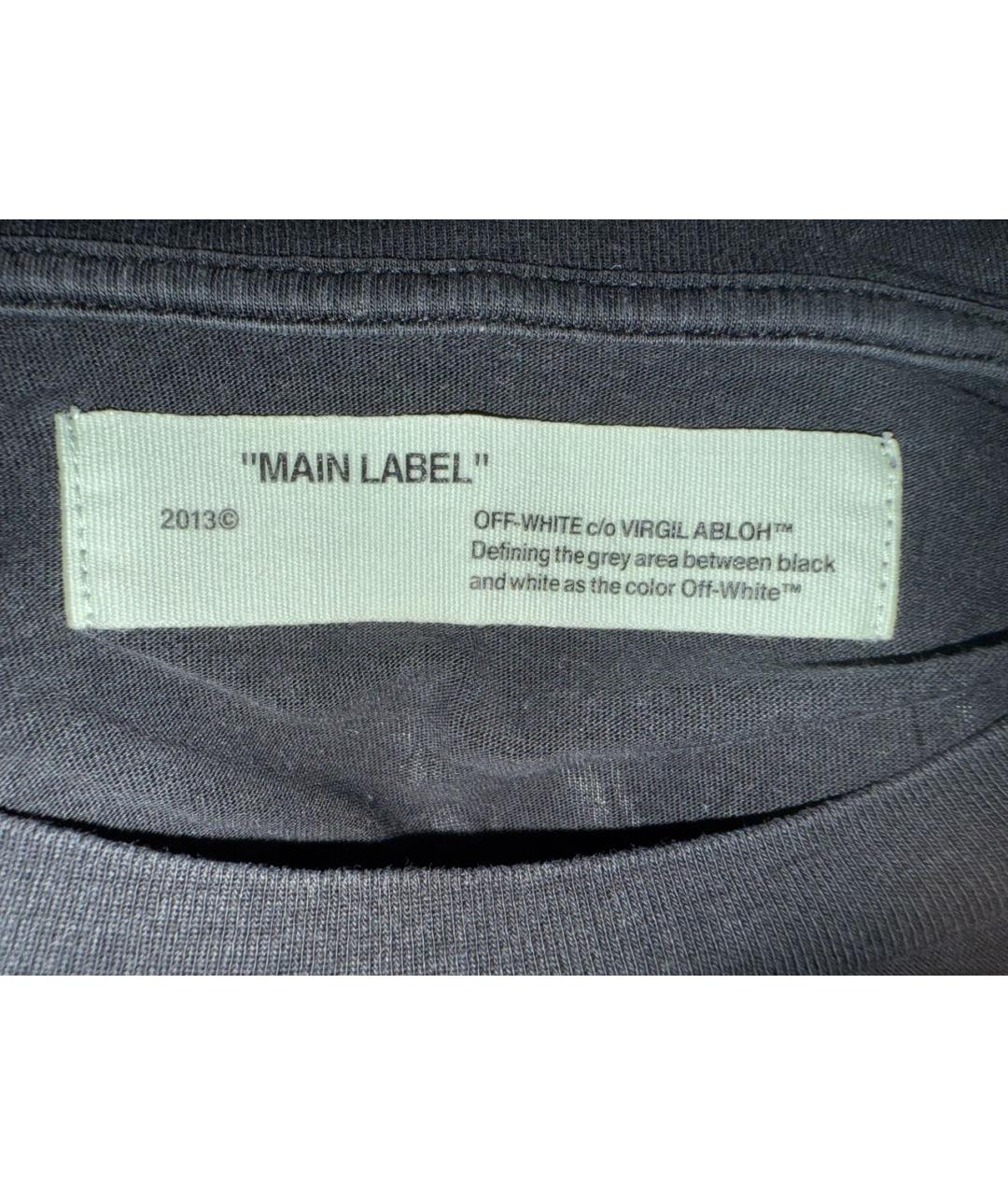 OFF-WHITE Черная хлопковая футболка, фото 3