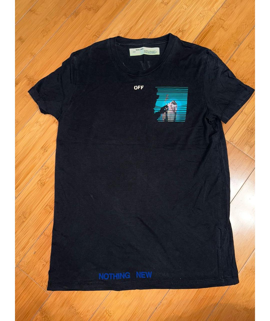 OFF-WHITE Черная хлопковая футболка, фото 2