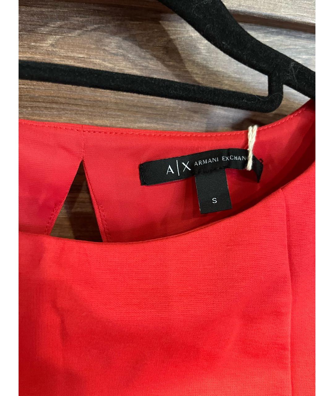 ARMANI EXCHANGE Коралловое полиэстеровое повседневное платье, фото 3