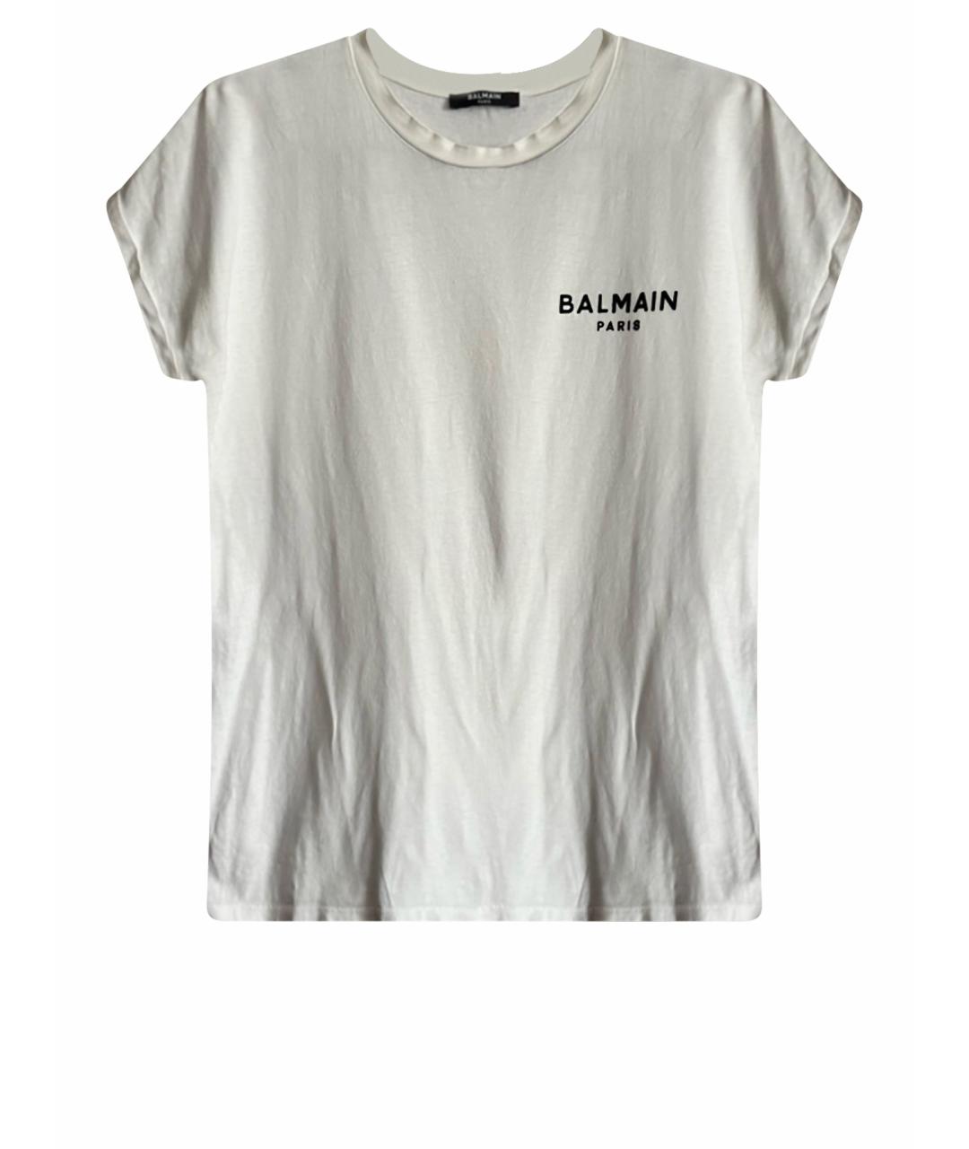 BALMAIN Белая хлопковая футболка, фото 1