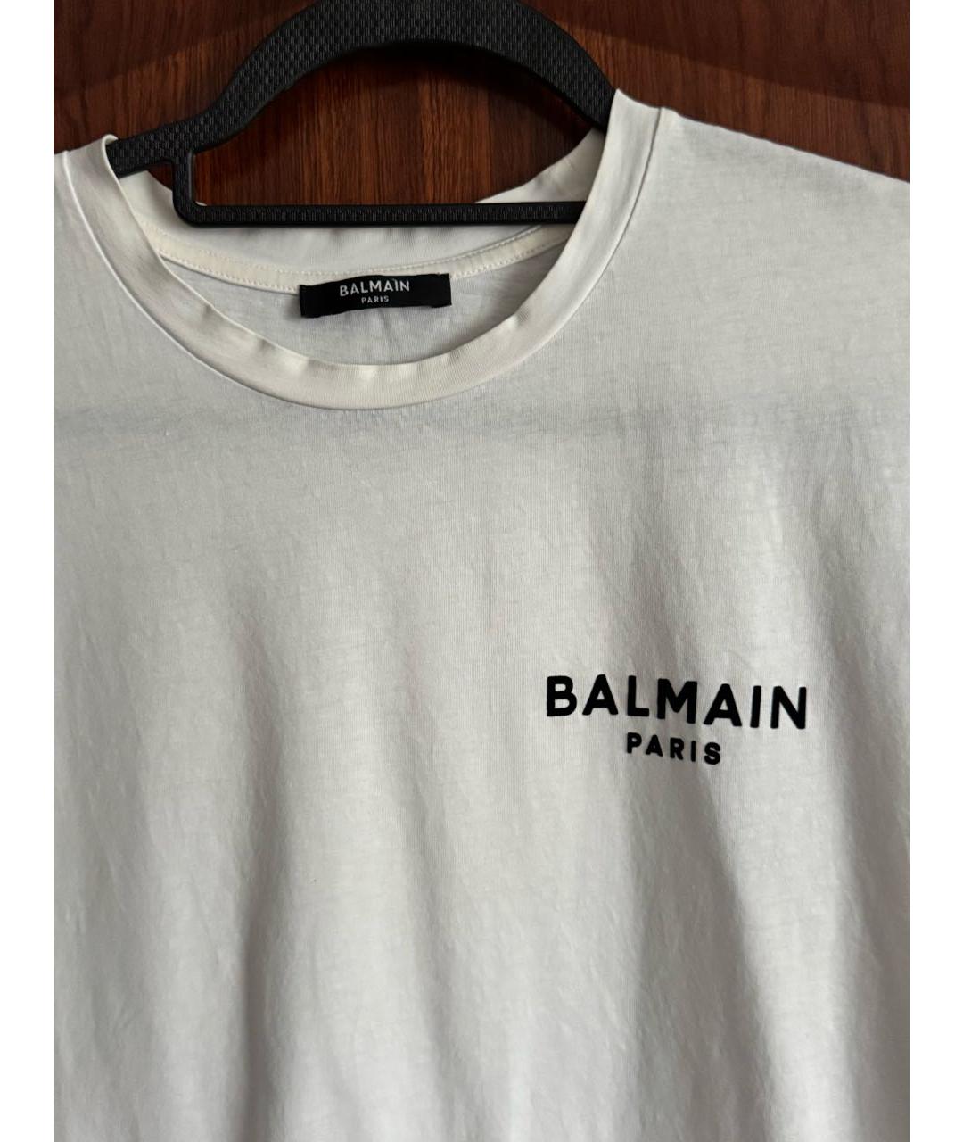 BALMAIN Белая хлопковая футболка, фото 3