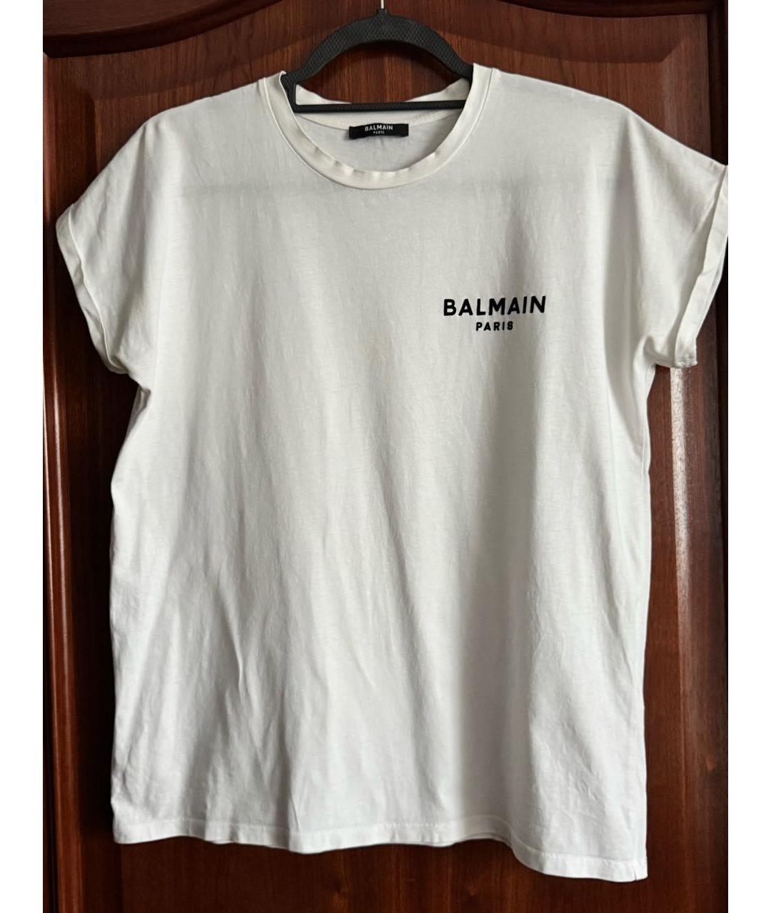 BALMAIN Белая хлопковая футболка, фото 9