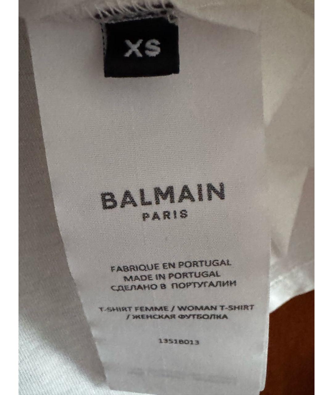 BALMAIN Белая хлопковая футболка, фото 6