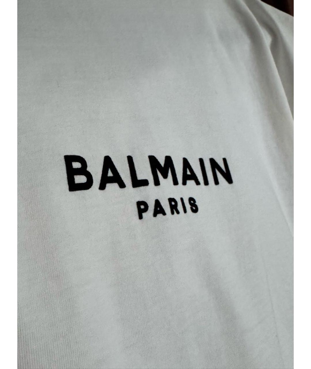 BALMAIN Белая хлопковая футболка, фото 4