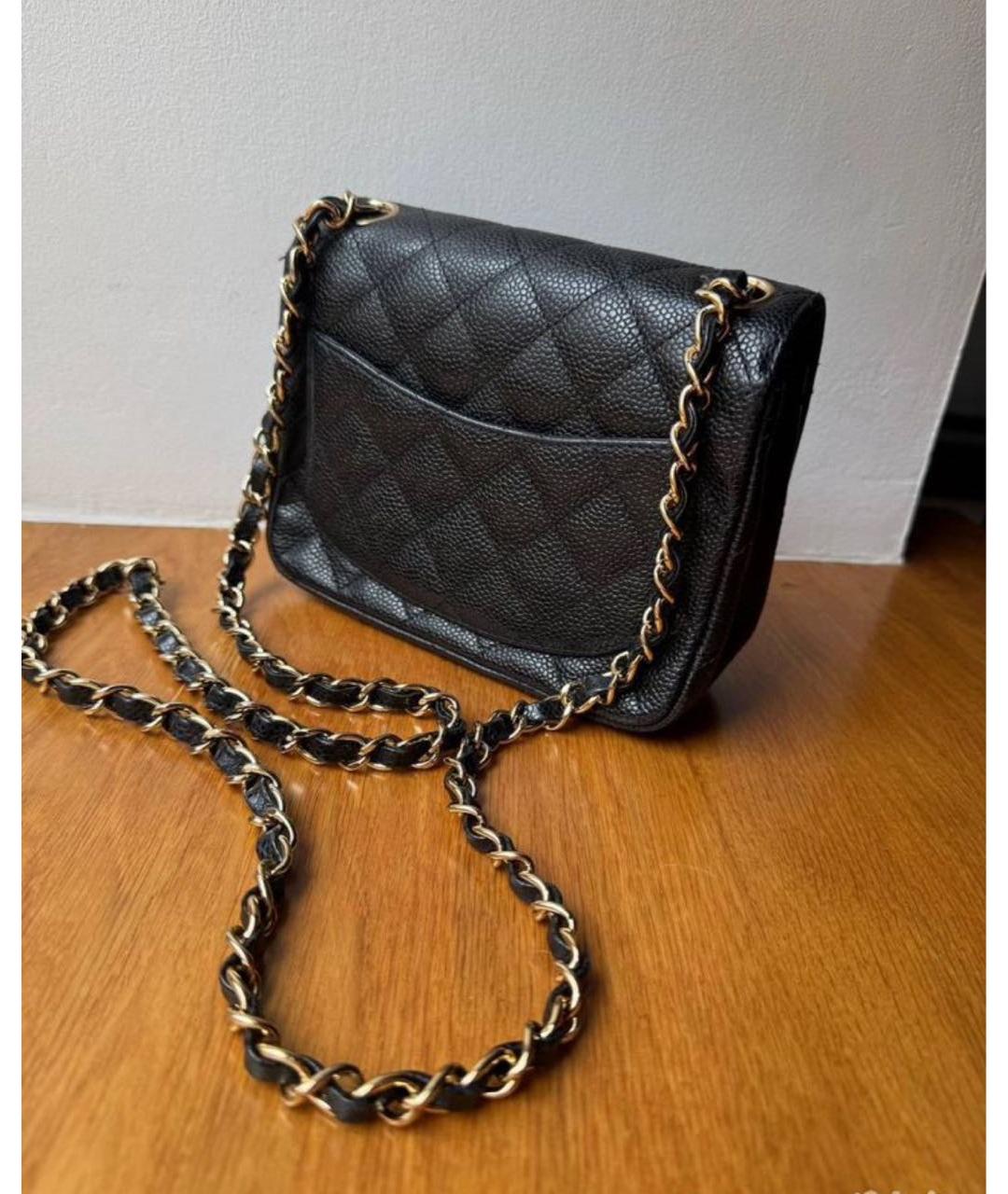 CHANEL Черная кожаная сумка через плечо, фото 5