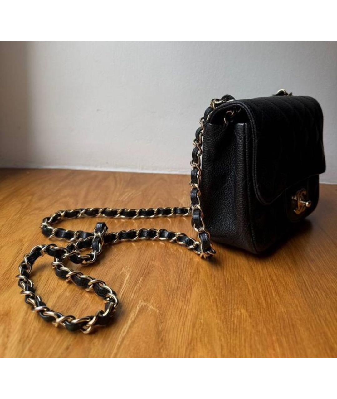 CHANEL Черная кожаная сумка через плечо, фото 3