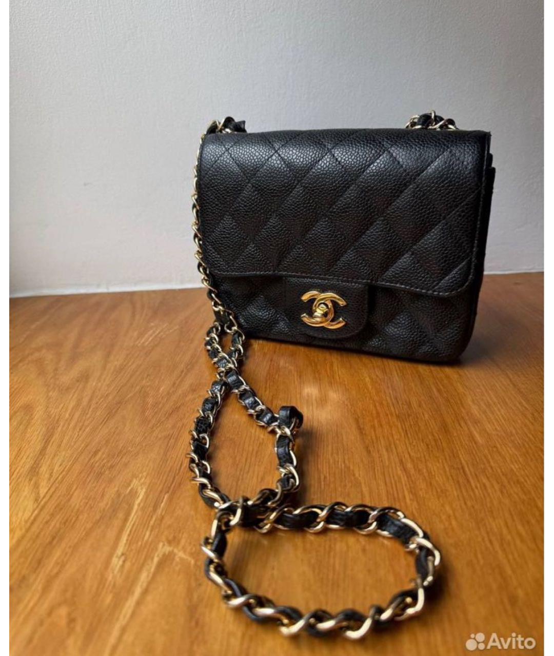 CHANEL Черная кожаная сумка через плечо, фото 2