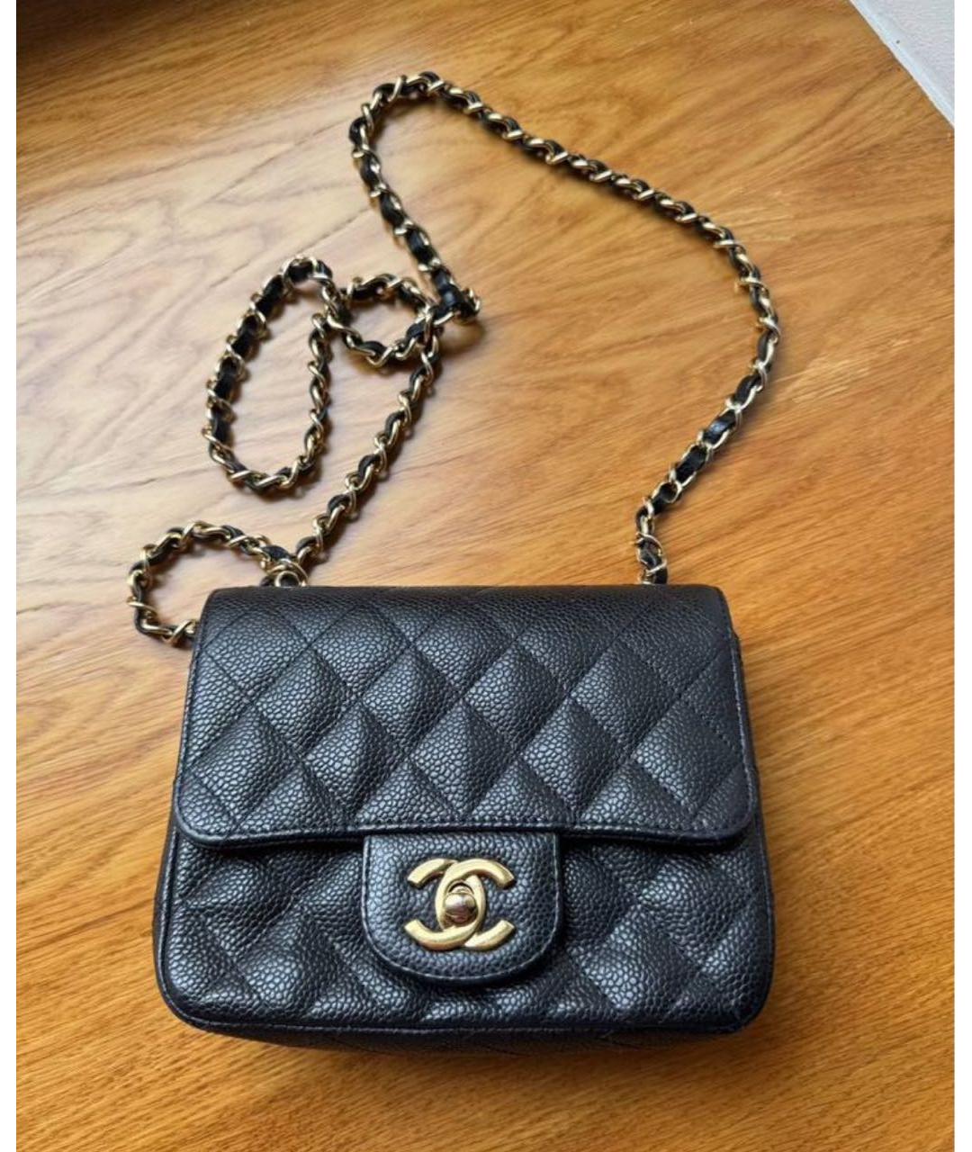 CHANEL Черная кожаная сумка через плечо, фото 6