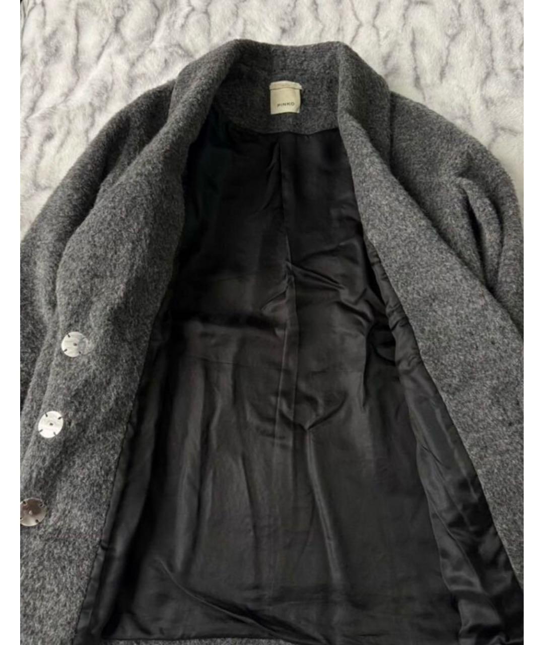 PINKO Серое шерстяное пальто, фото 4